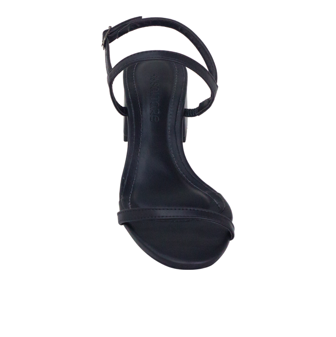 Sandália Adele NP Preto – Elegância Minimalista com Salto Bloco 4cm