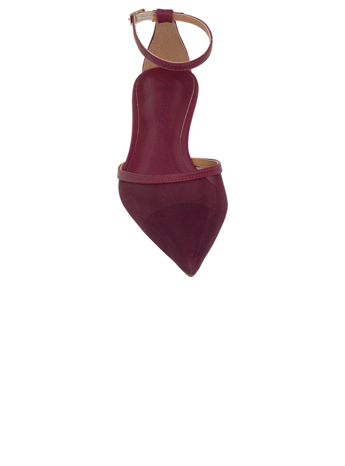 Scarpin Nina Vinho com Tela e Tira no Tornozelo – Nina, a Elegância do Inverno