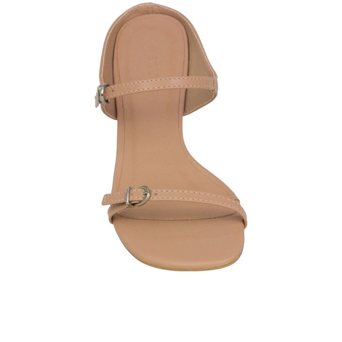 Sandálias Cristal Nude com salto taça de 6 cm