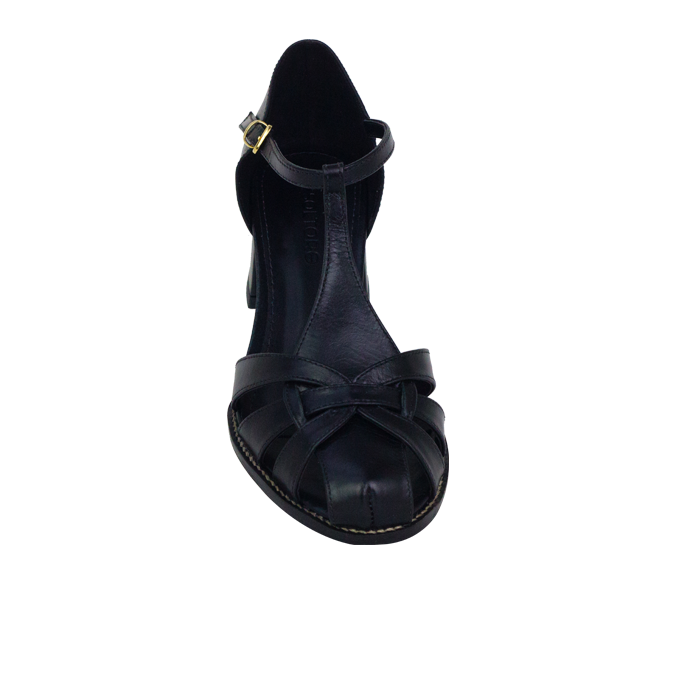 Sandália Yolanda Low Preto com Salto Bloco 4,5cm