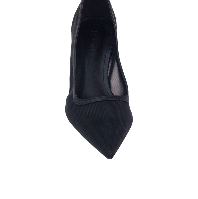 Scarpin Lauren Preto com Tela e Salto de 6 cm nas Cores do Inverno