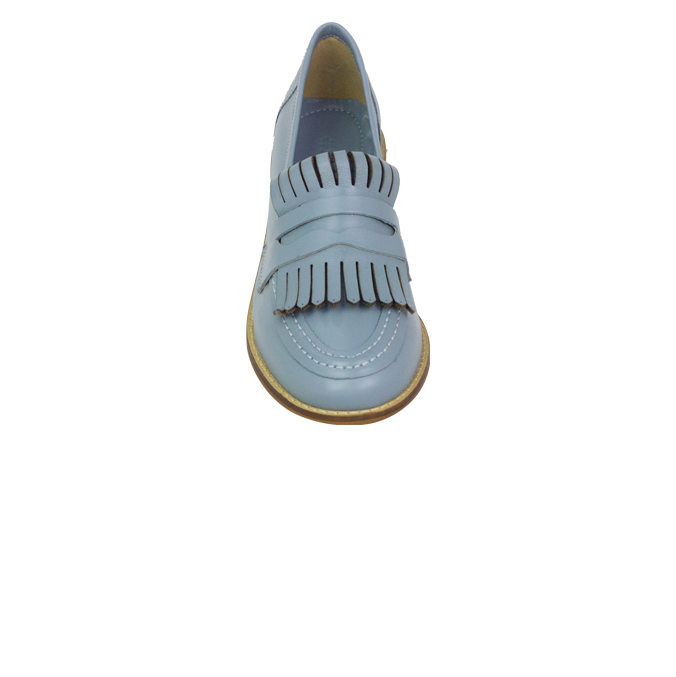 Mocassim Maura Azul: Detalhe em Franja e Couro Premium para o Inverno