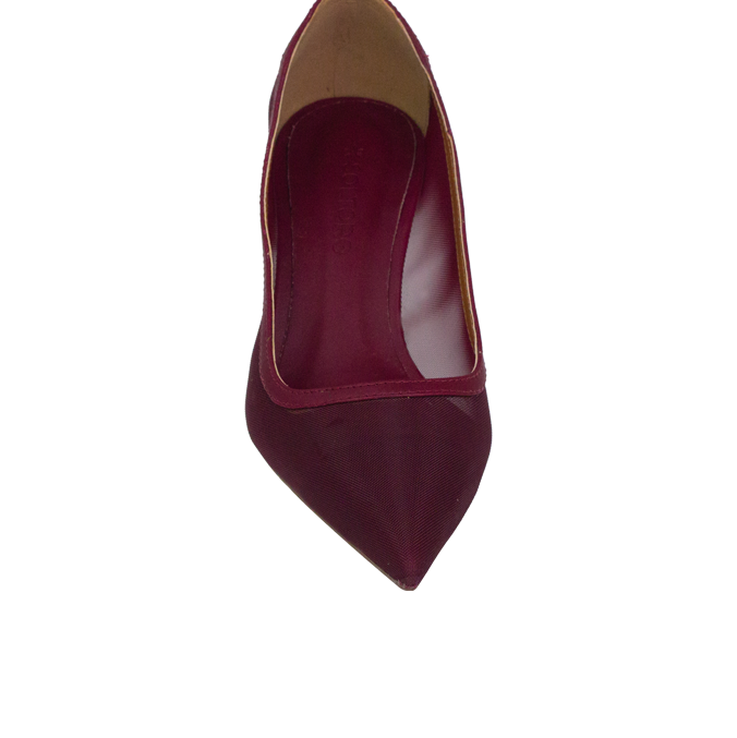Scarpin Lauren Vinho com Tela e Salto de 6 cm nas Cores do Inverno