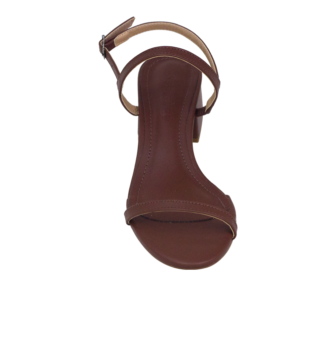 Sandália Adele NP Marrom – Elegância Minimalista com Salto Bloco 4cm