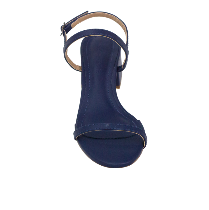 Sandália Adele NP Azul – Elegância Minimalista com Salto Bloco 4cm