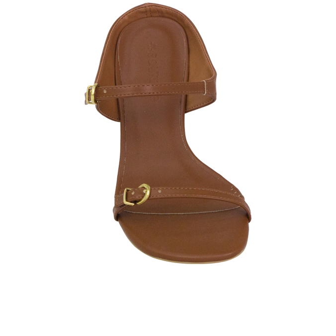 Sandálias Cristal Marrom com salto taça de 6 cm