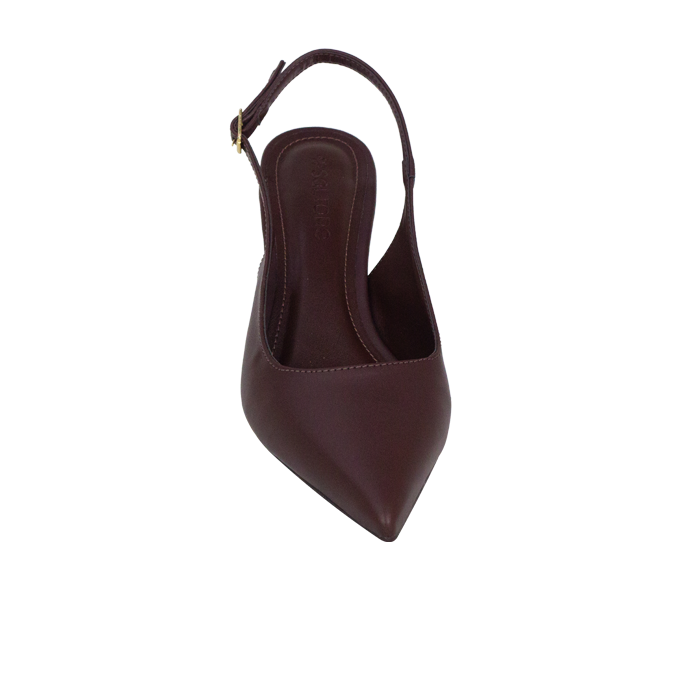 Scarpin Aurora Marrom Slingback e Salto de 6 cm – Sofisticação Atemporal