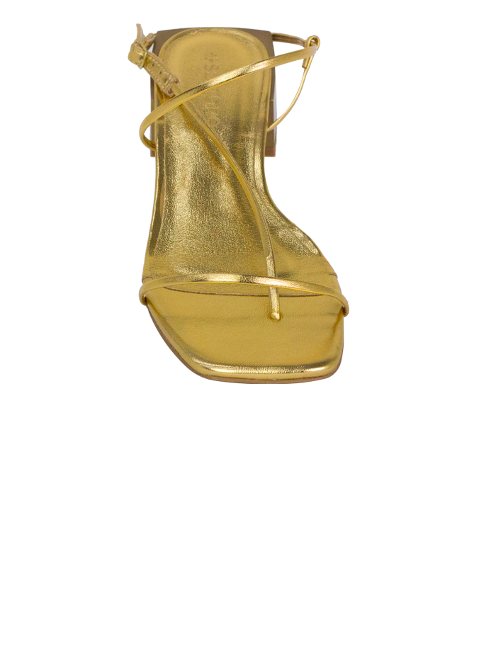 Sandálias Taina Dourado – Design Clean, Elegância Máxima