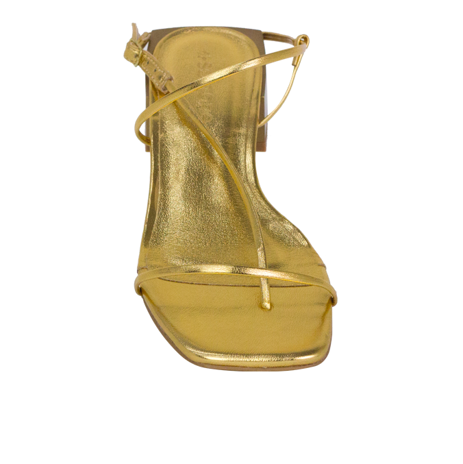 Sandálias Taina Dourado – Design Clean, Elegância Máxima