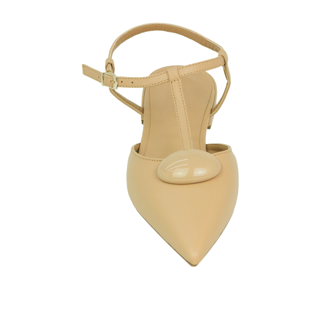 Sapatilhas Kiara Sap Nude com Bico Fino e Pulseira