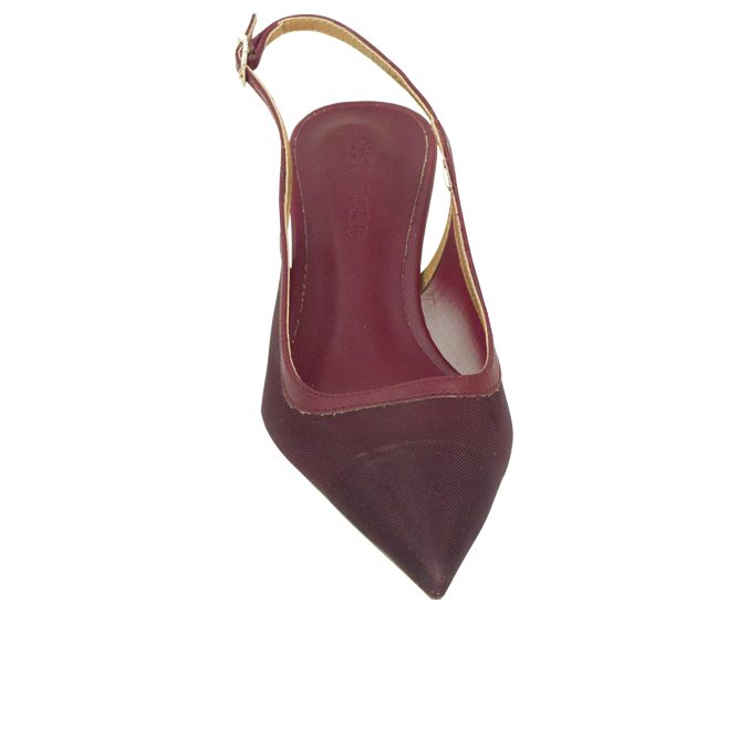 Scarpin Janaina New Vinho Tela e Salto 5cm