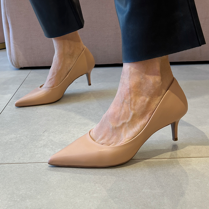 Scarpin Luna Nude com Forro Monocromático