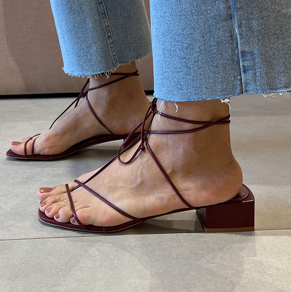 Sandálias Amber Low Vinho