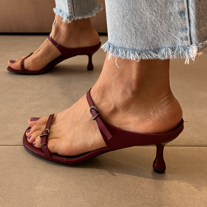 Sandálias Cristal Vinho com salto taça de 6 cm