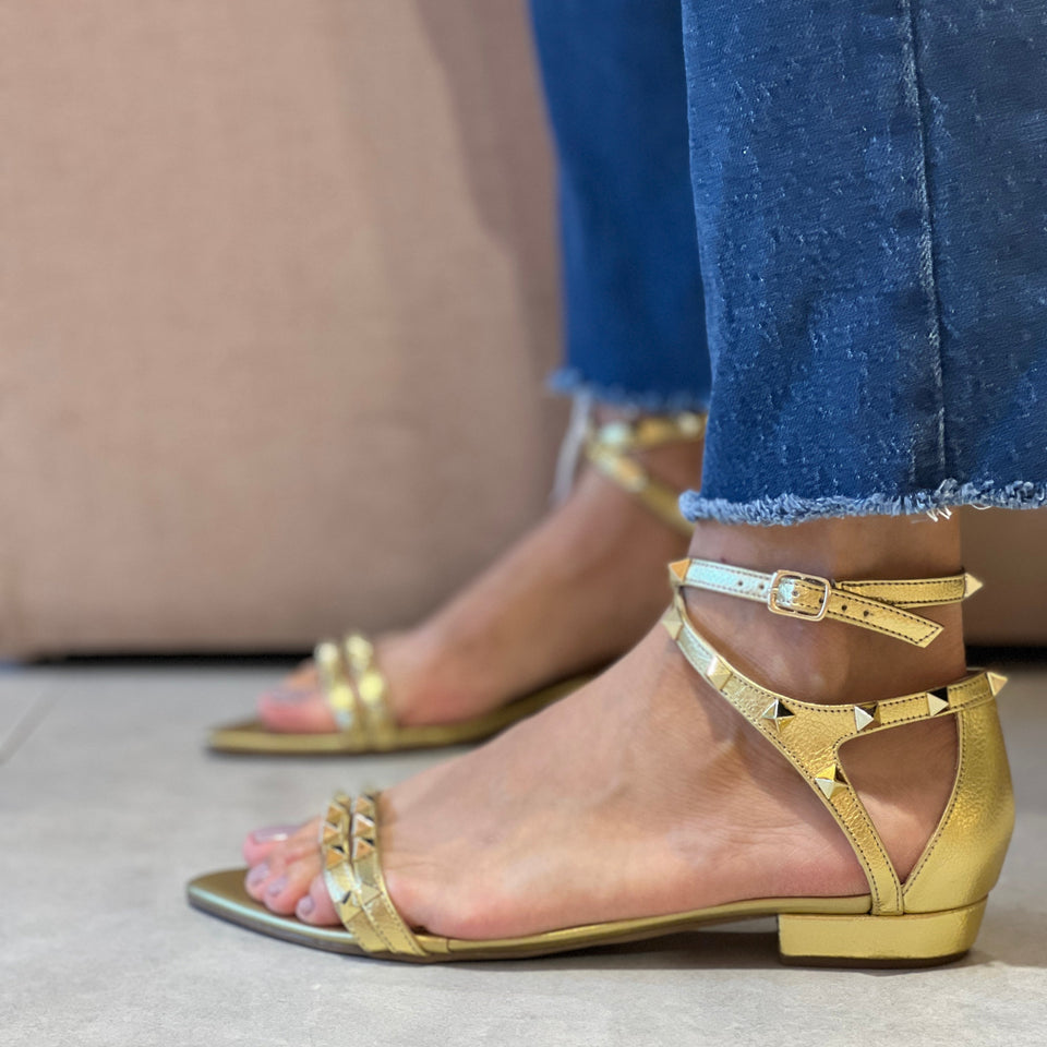 Rasteiras Catarina Flat New Dourado