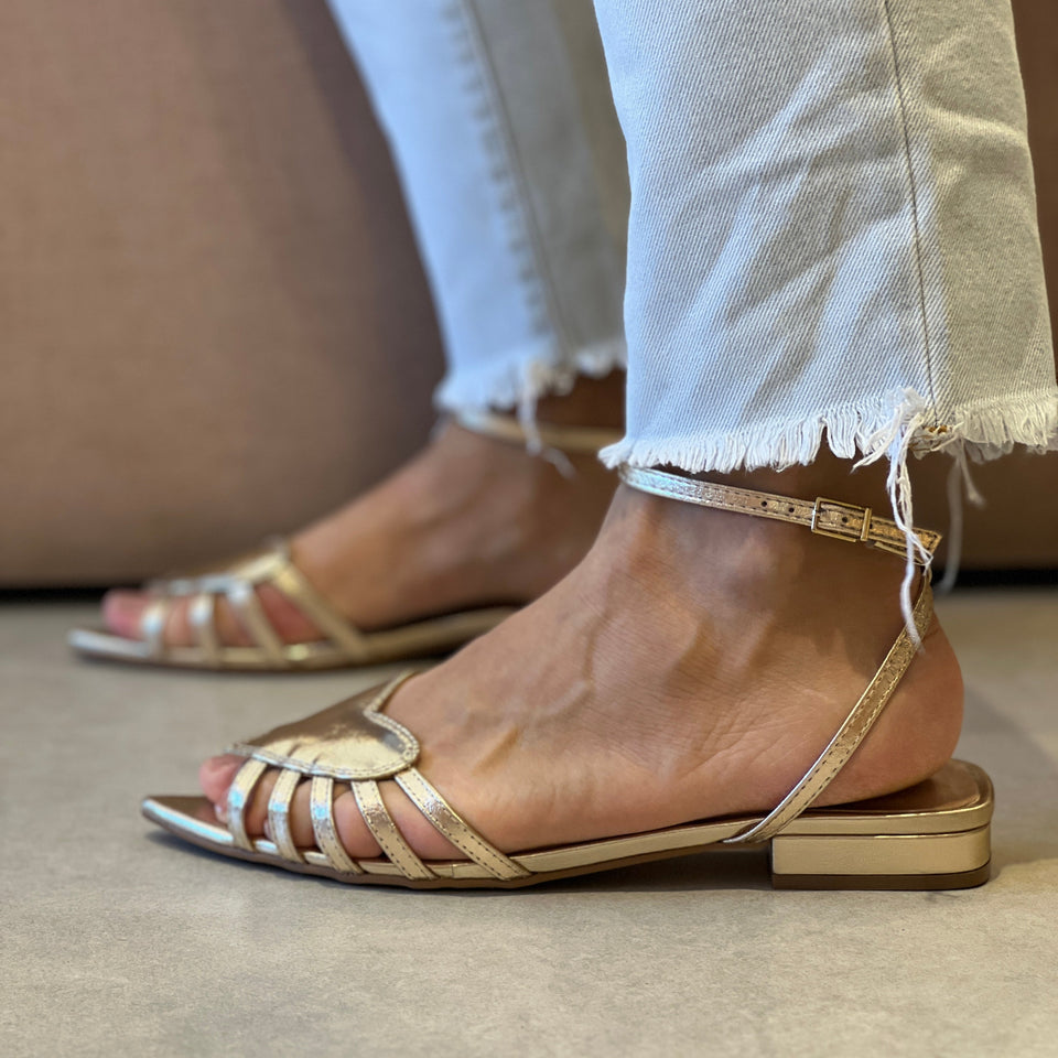 Rasteira Dixie Flat Dourado