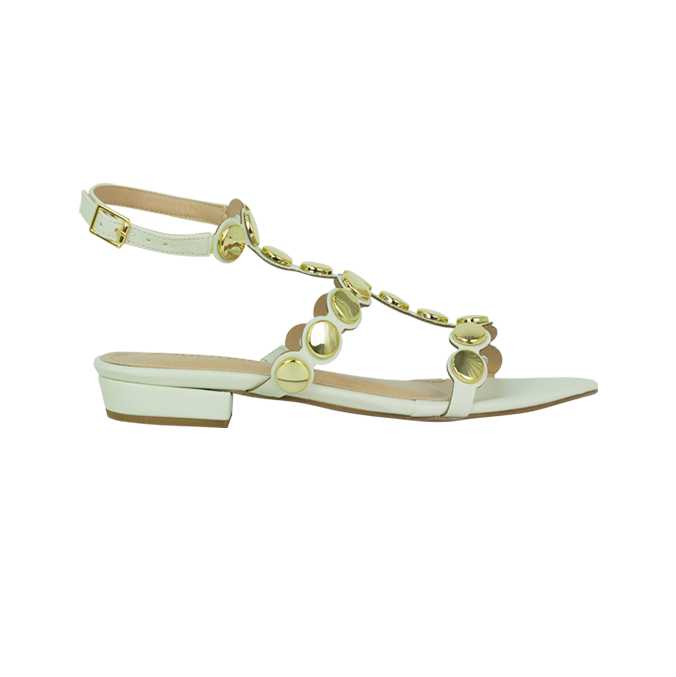 Rasteiras Francine Flat Off White