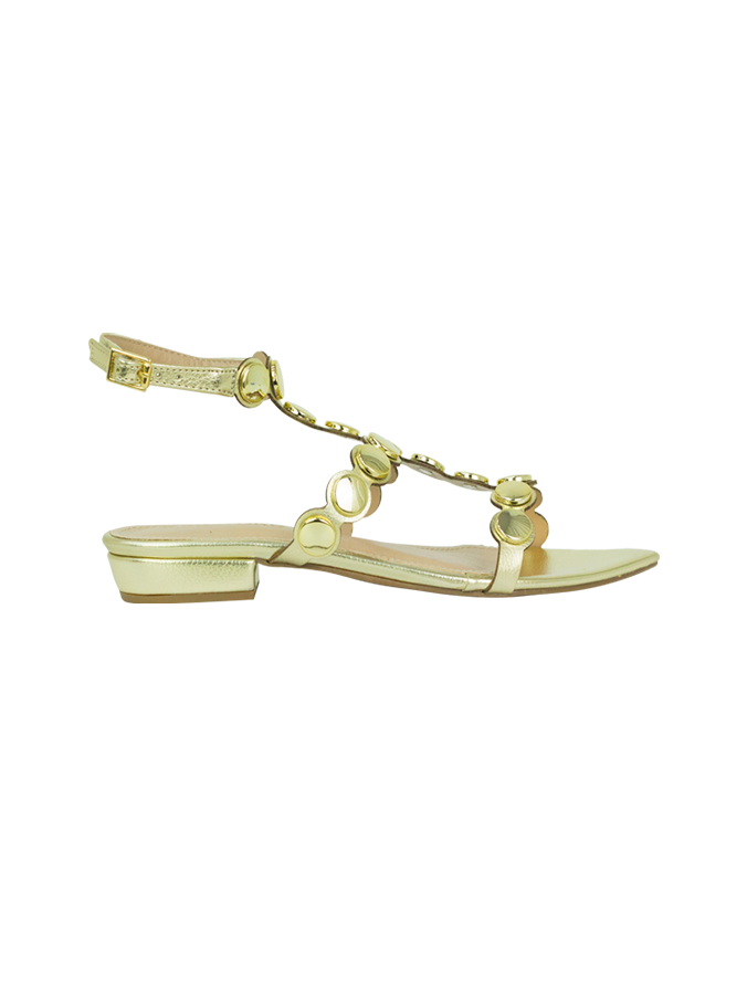 Rasteiras Francine Flat Dourado