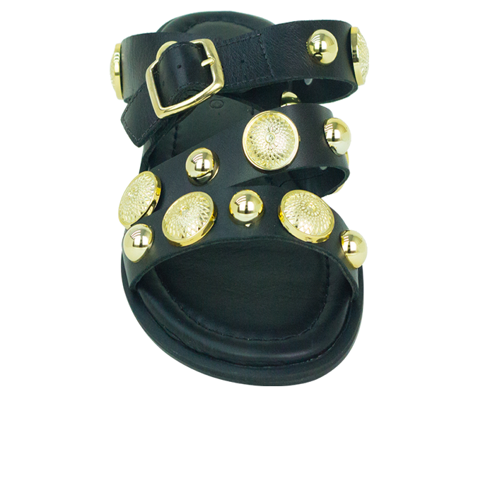 Rasteiras Celeste Preto