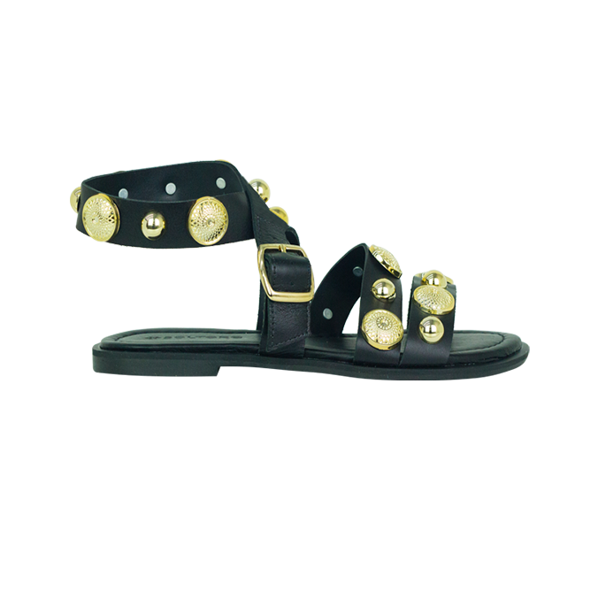 Rasteiras Celeste Preto
