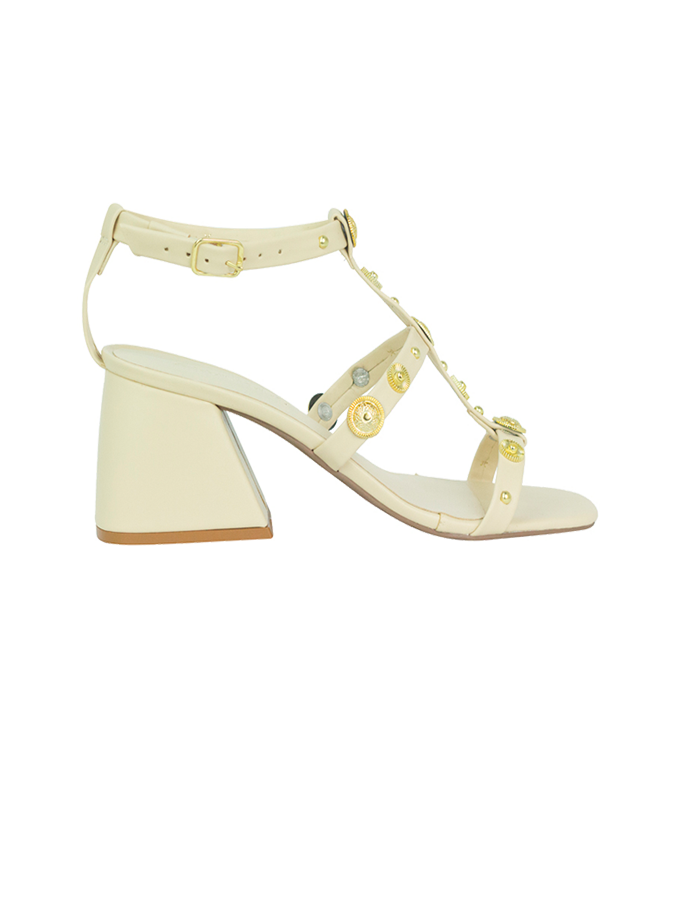 Sandálias Lily Low Creme