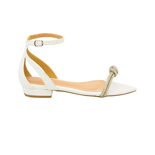 Rasteiras Flavia Flat Branco Np