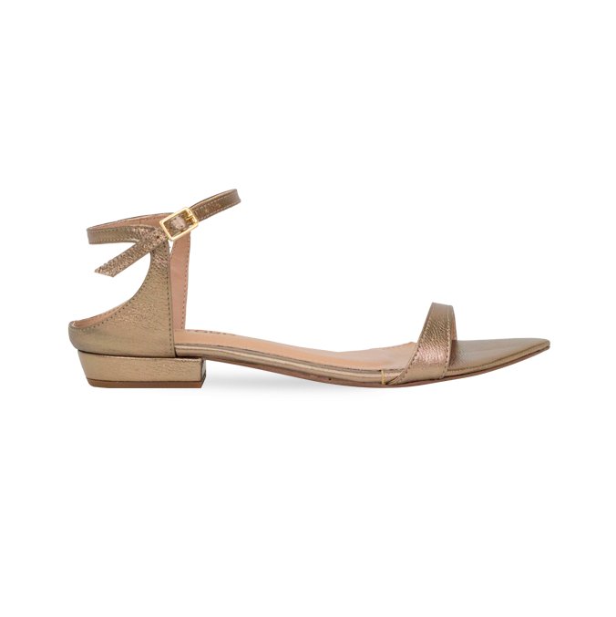 Rasteira Anne Flat Prata Velho