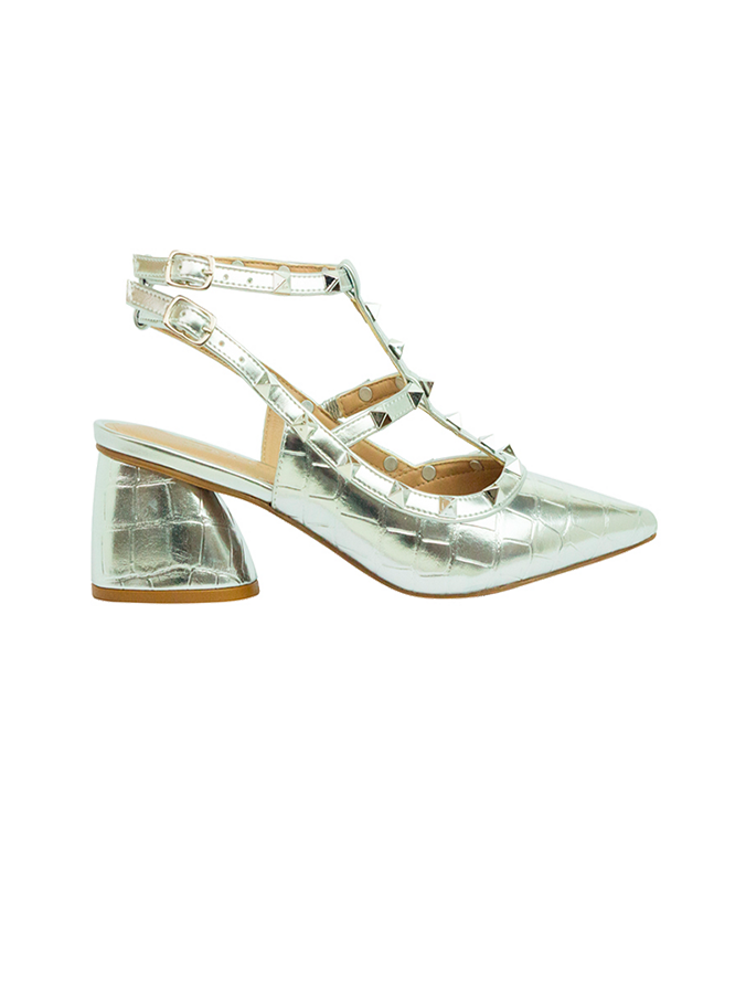 Scarpin Mona Low Prata