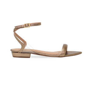 Rasteira Julia Flat Prata Velho