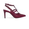 Scarpin Mona 8 Vinho com Tiras e Pirâmides