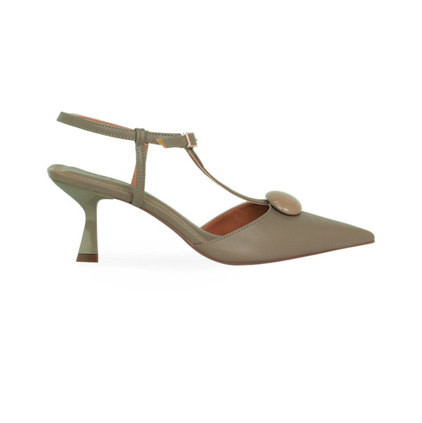 Scarpin Kiara Cinza com Detalhe Monocromático