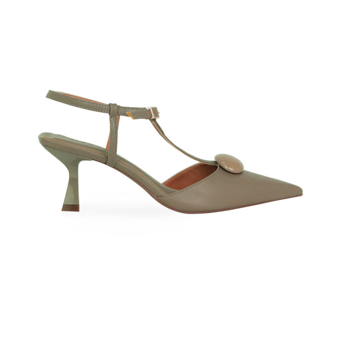 Scarpin Kiara Cinza com Detalhe Monocromático