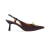 Scarpin Babi Marrom salto de 6cm e Laço Metálico