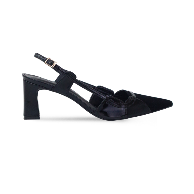 Scarpin Flor Preto