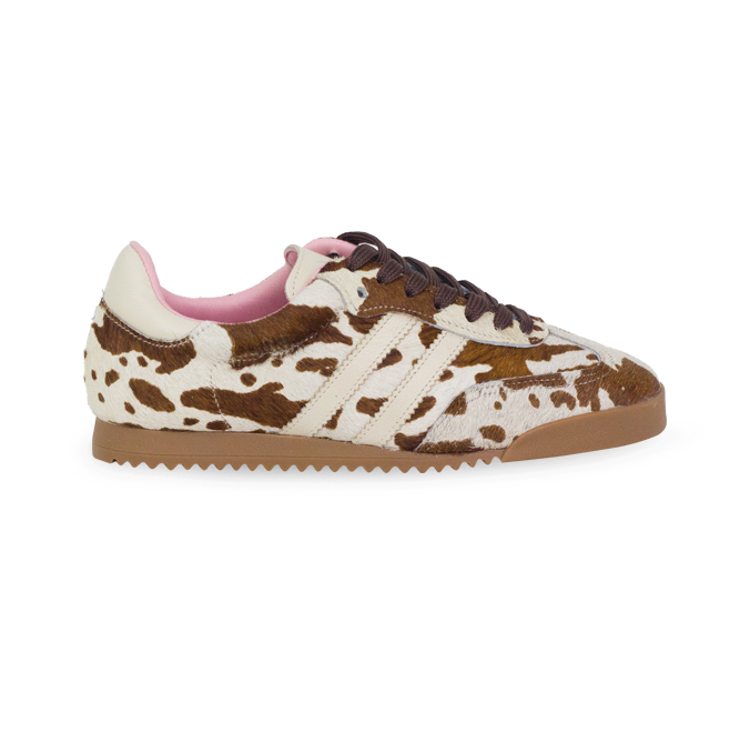 Tênis Betina Off White em Couro Pêlo Animal Print