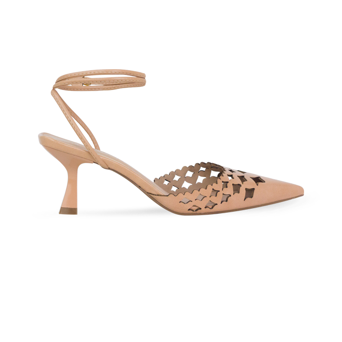 Scarpin Antonela Nude com Vazados e Amarração