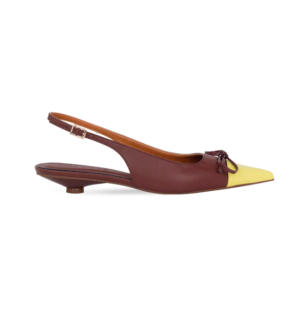 Scarpin Clotilde Marrom/Amarelo