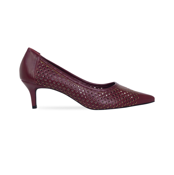 Scarpin Emma Vinho com Vazados – Charme em cada detalhe