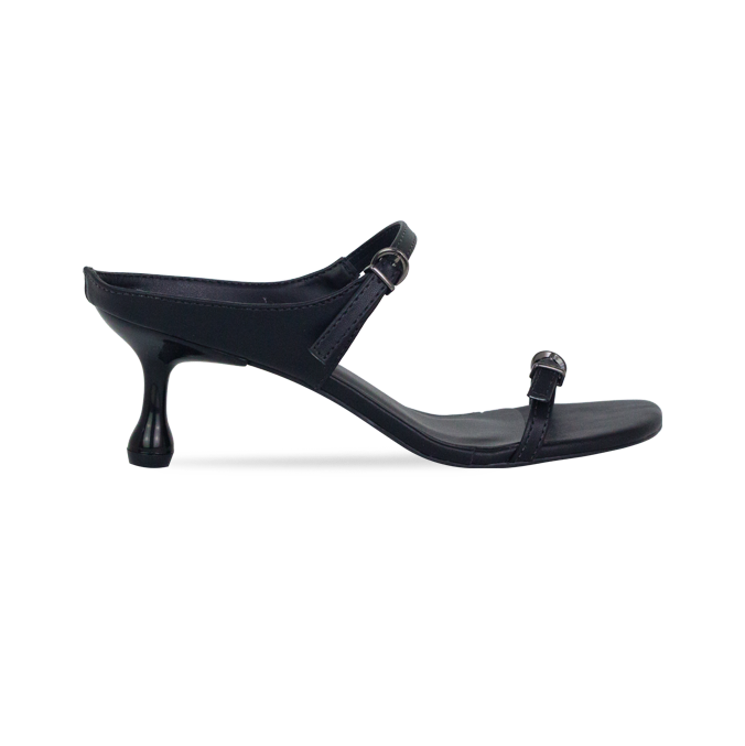 Sandálias Cristal Preto com salto taça de 6 cm