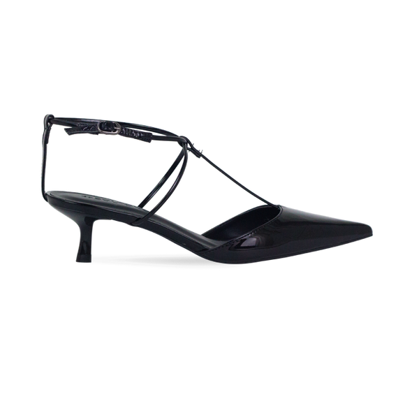 Scarpin Misty New Preto Verniz e salto de 5cm