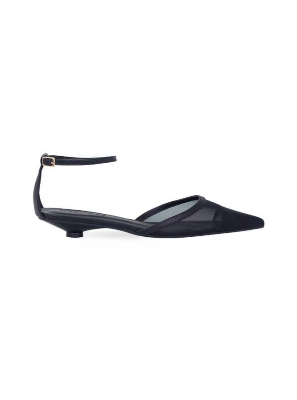 Scarpin Nina Preto com Tela e Tira no Tornozelo – Nina, a Elegância do Inverno