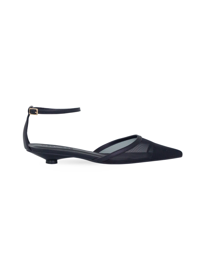 Scarpin Nina Preto com Tela e Tira no Tornozelo – Nina, a Elegância do Inverno