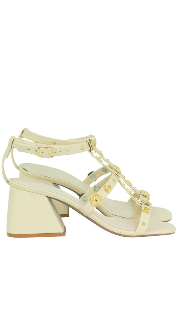 Sandálias Lily Low Creme