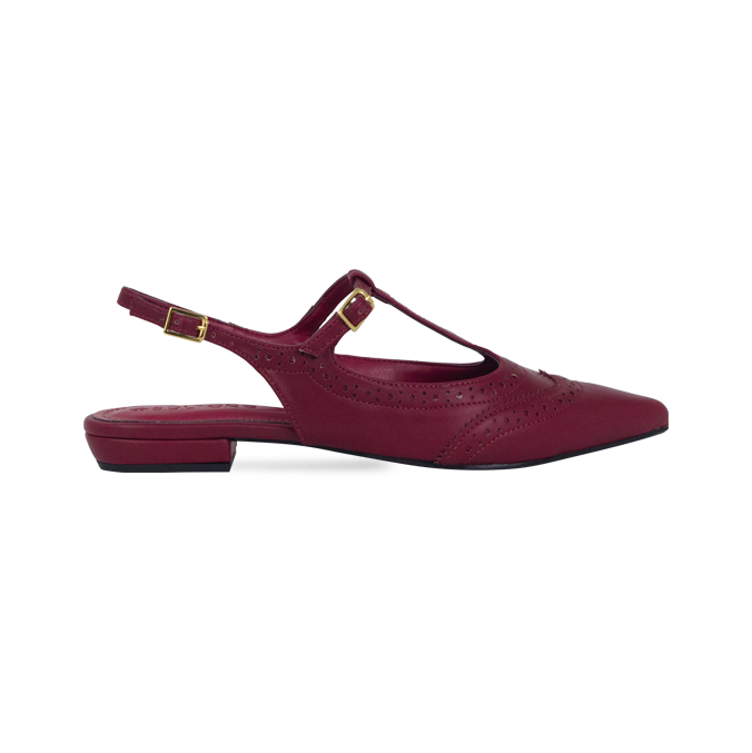 Sapatilhas Umara Sap Vinho – A Elegância do Oxford em Versão Flat