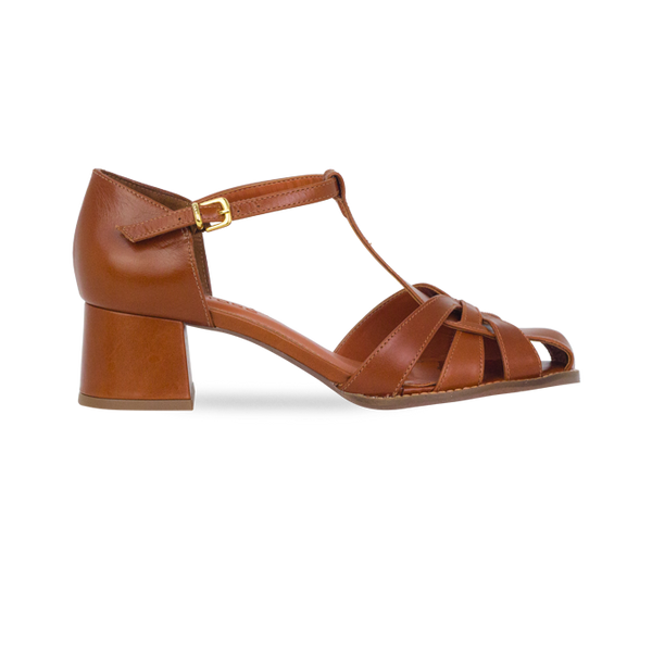 Sandália Yolanda Low Whisky com Salto Bloco 4,5cm
