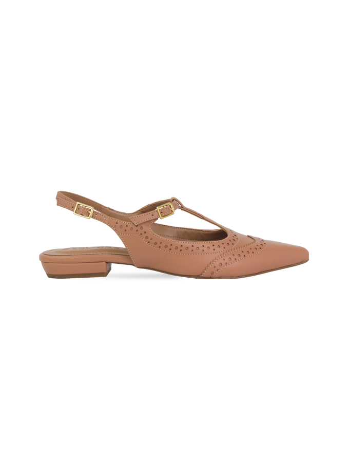 Sapatilhas Umara Sap Tan – A Elegância do Oxford em Versão Flat