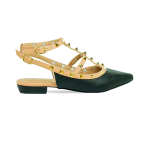 Sapatilhas Mona Flat Preto/Nude