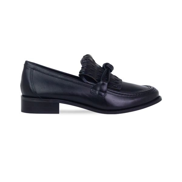 Mocassim Soho Preto com Franja Artesanal