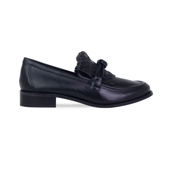 Mocassim Soho Preto com Franja Artesanal