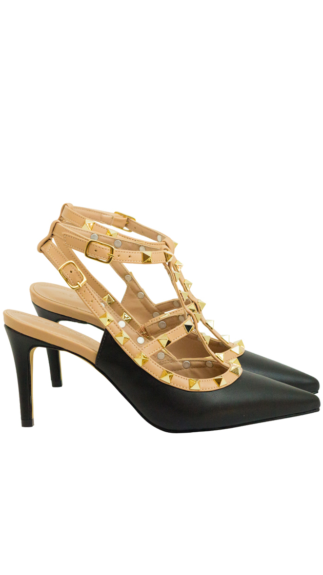 Scarpin Mona 8 Preto/nude